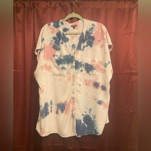 Button Down Tie-dye top